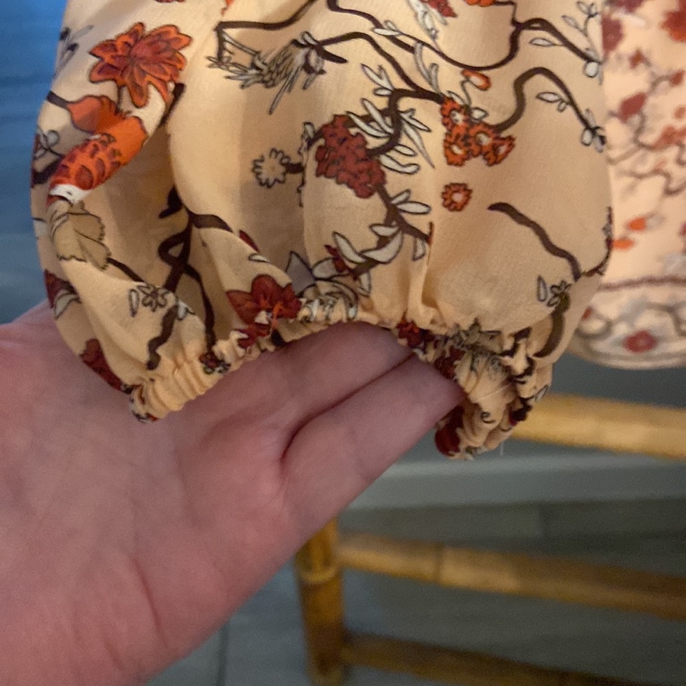 Max Edition Boho Floral Cold Shoulder Blouse Top SZ Large - Picture 4 of 6